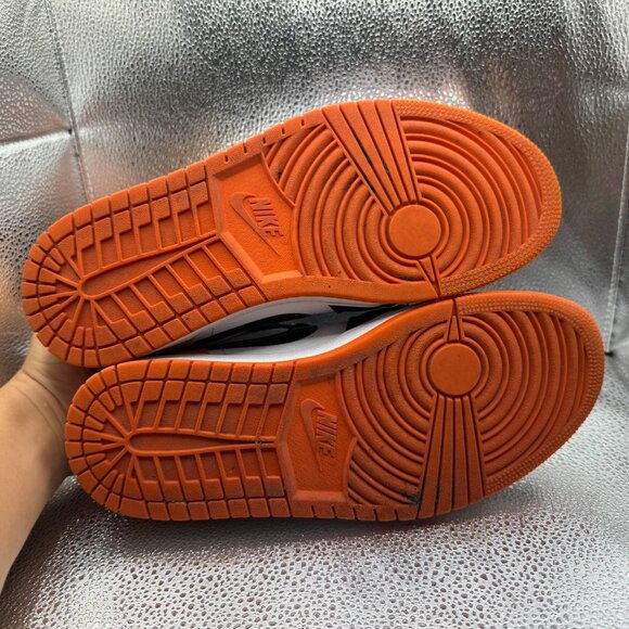 Size 8.5 Jordan 1 Low Shattered Backboard Orange Black Men's Shoes 553558-128 - Picture 9 of 10